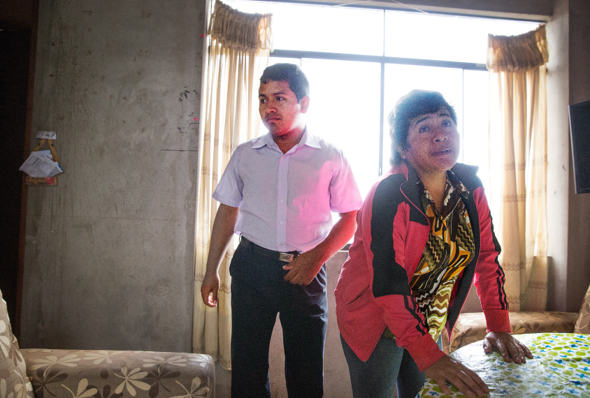 Ronald Pesantes (26) and his mother Teresa Vera (50) are seen at their house in Villa Maria del Triunfo disctrict in Lima, Peru. 11.26.2018 Sebastian Montalvo Gray