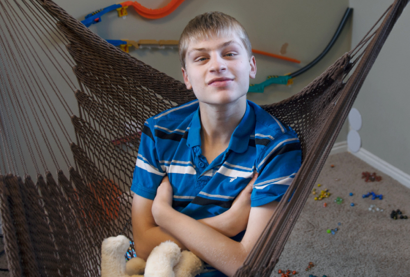 Portrait of boy with autism