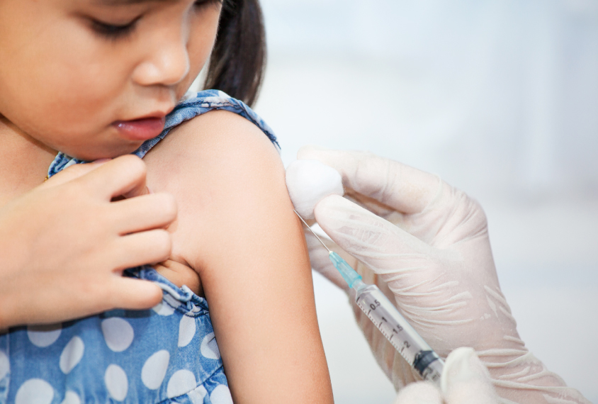 Child getting vaccine