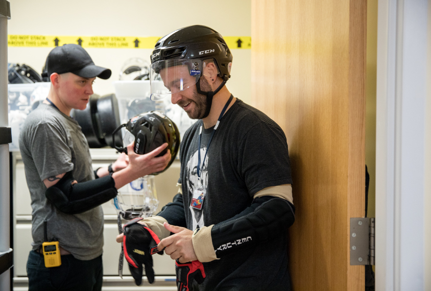 Staff members at Spring Harbor hospital suit up in protective gear to work with children and young adults who can be violent