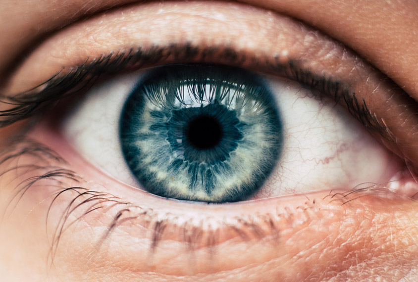 Close up view of human eye.