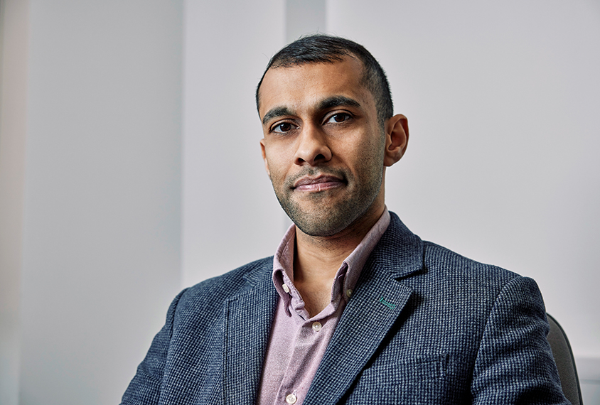 Punit Shah portrait in his office at the University of Bath