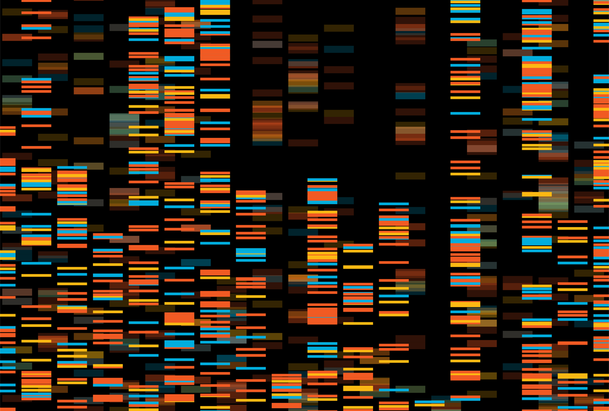 Conceptual visualization of DNA sequence.