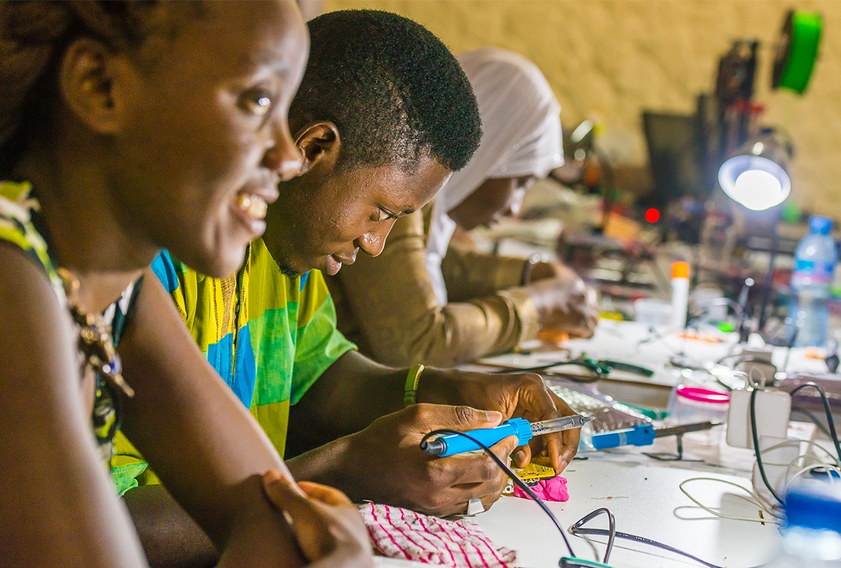 Photograph of a neuroscience research training workshop in Africa.