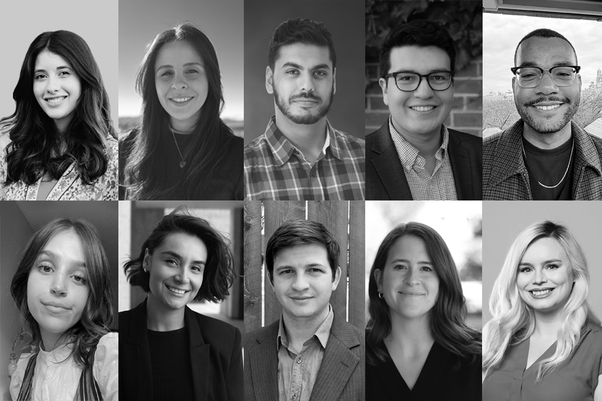 Grid of black-and-white headshots of neuroscience trainees.