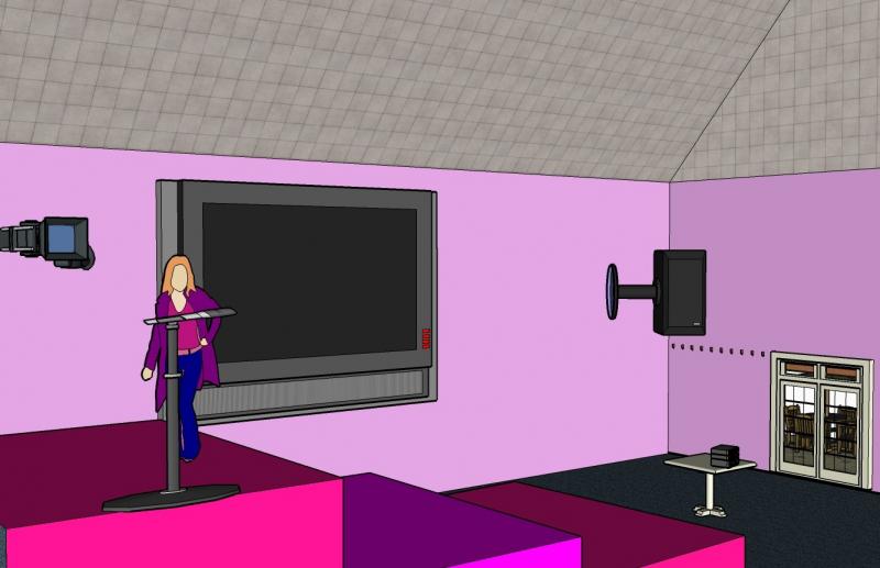 A 'rock n roll' room in a digital dream house, designed by Rachel, a child with autism.